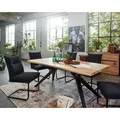 3S Frankenmöbel »Xenia II« Wildeiche Massivholz Esstisch TI-0175 / 200x100 cm / Gestell Design Metallfuß schwarz