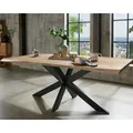 3S Frankenmöbel »Xenia I« Wildeiche Massivholz Esstisch TI-0175 / 200x100 cm / Gestell Doppel-X schwarz
