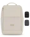 LARKSON Laptop Rucksack Herren & Damen Beige - Niklas - Notebook Backpack für Business Arbeit Uni - 16 Zoll Laptoprucksack für Reise Handgepäck - Wasserabweisend