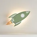 Lights4fun LED Wandleuchte Rakete Fernbedienung Timer batteriebetrieben Innenbereich Kinderzimmerdeko