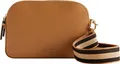 Ted Baker Leder Umhängetasche Schultertasche Darcelo Branded Webbing Leather Camera Bag Taupe hellbraun
