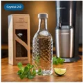 Mixcover Wassersprudler Flasche mixcover Glasflasche kompatibel mit SodaStream Crystal 2.0 mit 10% mehr Volumen Transparent