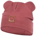 Smarilla Jerseymütze Übergangsmütze Baumwollmütze Beanie Bärenohren rot 50-52