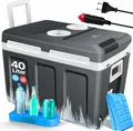KESSER® 40L Kühlbox mit Rollen | zum Warmhalten und Kühlen | thermo-Elektrische Kühlbox | 12 Volt und 230 Volt| Mini-Kühlschrank | Thermobox für Auto| Boot und Camping | EEK A++ mit ECO Modus