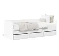 vidaXL Bett, Tagesbett mit Schubladen Weiß 100x200 cm Holzwerkstoff