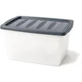 BigDean 4x 60 L Aufbewahrungsbox mit Deckel Groß Budget Line Plastikbox mit Deckel