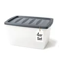 Aufbewahrungsbox mit Deckel 4x 60 L groß Budget Line Plastikbox mit Deckel