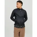 Jack & Jones Lederimitatjacke JJEROCKY in Kunstlederoptik mit Reißverschlusstaschen unifarben, modisch, regular fit, Lederimitat schwarz M (50)
