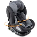 FableKids Kinderautositz mit Isofix | 360° drehbar | Autokindersitz | Autositz | Kindersitz i-Size 40-150cm | 5-Punkt-Sicherheitsgurt | 8-fach einstellbare Kopfstütze ECE R129/03 | Grau