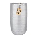 Marrakesch XXL Aluminium Blumenkübel Bodenvase 71 cm Hoch Silber Matt | Pflanzentopf Blumensäule 94 L groß rund für Outdoor Indoor | Blumentopf Blumentöpfe Camiel für Garten Balkon & Wohnzimmer