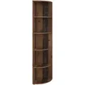 Vicco Bücherregal Ecki, dunkelbraun, Eckregal aus Holz, 5 Fächer, 40 x 180 x 40cm