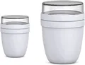 Mepal - Lunchpot Ellipse Duo Pack – Cool Grey – Mini + Large – praktischer Müslibecher, Joghurtbecher, To go Becher – Geeignet für Tiefkühler, Mikrowelle und Spülmaschine