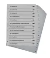 Ordnerregister für Arzt und Gesundheit, DIN A4, lichtgrau (5er Set)