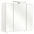 Badschrank Spiegelschrank Bad mit LED Beleuchtung Schalter Steckdose Weiß 70 cm