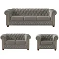 S-STYLE Chesterfield Polstergarnitur 3+2+1  Cleo Blink , grau , Maße (cm): B: 203 H: 72