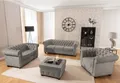 S-Style Möbel Polstergarnitur Chesterfield 3+2+1 Cleo Blink aus Samt mit Kristallsteppung, (1x 3-Sitzer-Sofa, 1x 2-Sitzer-Sofa, 1x Sessel), mit Wellenfederung