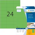 HERMA 4469 Farbige Etiketten grün ablösbar, 20 Blatt, 70 x 37 mm, 24 Stück