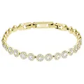 Swarovski Una Angelic Armband, Rund, Weiss, Goldlegierungsschicht