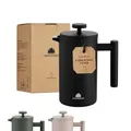 Groenenberg French Press Black 600 ml o. 1 Liter I Hochwertige Kaffeepresse mit Thermo Warmhalte-Funktion I Edelstahl Kaffeebereiter