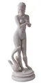 Frauenfigur Leda Schwan Skulptur Erotik Göttin Figur Weiss Frauenakt Gartenfigur