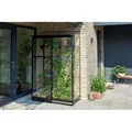 Halls Anlehngewächshaus QUBE Lean-to 2 Schwarz 0,8 m² mit 3 mm Sicherheitsglas
