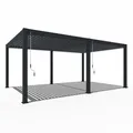 Weide Pergola Deluxe Plus Pavillon Terrassenüberdachung Aluminium 4 x 6 M anthrazit, BxTxH: 600x400x255 cm grau 600 cm x 255 cm x 400 cm
