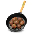 Ø26 cm Gusseisenpfanne 65 mm hoch mit Holzgriff Bratpfanne Steakpfannen