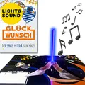 bentino PopUp Musikkarte Lichtschwert, MEGA Überraschungseffekt, Grusskarte mit Sound und Lichteffekt, DIN A5 Set mit Umschlag, lustige Glückwunschkarte