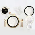 Karaca Gem Tafelservice für 6 Personen, Teller Set 6 Personen, Porzellan, Dessertteller, Suppenschüsseln, Servierteller, Essteller