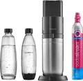 SodaStream DUO Wassersprudler Schwarz - Set inkl. Zylinder, Glas- & PET-Flasche