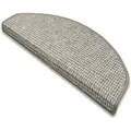 KARAT Stufenmatte Carlton Treppenmatte Grau-Beige Meliert 23,5 x 65 cm Halbrund