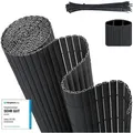 Sekey - Sichtschutzmatte Pvc Sichtschutzzaun Gartenzaun, Doppelte Verstärkung, Anthrazit / 0,80 X 3 M