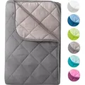 Microfaser Sommer Steppbett 155x220 grau & hellgrau / OEKO-TEX / kochfest 95° / Leichtsteppbett für heiße Tage / ohne Bezug verwendbar - Grau