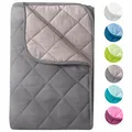 wometo Microfaser Sommer Steppbett Wende-Design 155x220 OekoTex – grau und hellgrau Kochfest 95° Sommerbettdecke für Camping und heiße Tage I ohne Bezug verwendbar I farbig & bunt