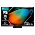 Hisense 55U8KQ Mini LED 4K ULED Smart TV - 139 cm (55 Zoll) Dolby Vision IQ & Atmos, 120Hz Panel, Game Mode Pro, UHD AI Upscaler, HDR10+, Bluetooth, Apple AirPlay, Alexa, anthrazit [2023]