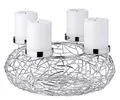 EDZARD Adventskranz Milano M, Silber-Optik, glänzend, vernickelt, Ø 28 cm
