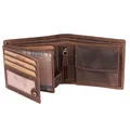 Benthill Geldbörse Herren Echt Leder - Portemonnaie mit RFID-Schutz - Männer Geldbeutel - Portmonee, Farbe:Dark Brown (H)