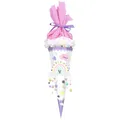 Ursus 9870021 - Schultüten-Bastelset Easy Line Regenbogen, Lila, 6-eckig, vorgestanzte 3D-Colorwellpappe, 68 cm, Durchmesser ca. 20 cm, zum Basteln einer individuellen Zuckertüte