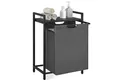 VASAGLE Wäschekorb Wäschesammler mit Ablage, Wäschesack abnehmbar, 65 L, 50 x 33 x 72 cm, Wäschebox, Metallrahmen, schwarz-grau