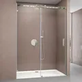doporro Nischentür Nischenschiebetür Duschabtrennung Teramo4-2 105x195cm ESG-Sicherheitsglas Duschtür aus Klarglas rahmenlos 4-Punkt-Befestigung... - Transparent