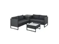 JUSKYS Polyrattan Lounge Santorini (Schwarz/Grau)