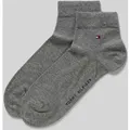 Tommy Hilfiger Sneaker-Socken aus Baumwoll-Mix im 2er-Pack Modell '2ER QUARTER' in Mittelgrau, Größe 39/42