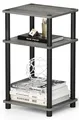 Furinno Beistelltisch 3 Ebenen Holz Eiche Grau Schwarz