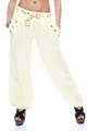 Malito - Damen Haremshose - Leichte Stoffhose aus Baumwolle - Bequeme Hippie Sommerhose für warme Tage - Aladinhose/Pumphose 3417 (Hellgelb)