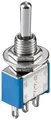 100x Goobay 10022 Kippschalter Miniatur, EIN  AUS  EIN, 3 Pins, blaues Gehäuse