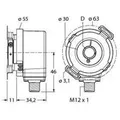 Turck Inkremental Drehgeber 1 St. REI-E-114I8E-2B1024-H1181