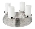 EDZARD Adventskranz Verona, Durchmesser Ø 30 cm, Silber-Optik, vernickelt