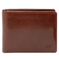 BRAUN BÜFFEL - Herren RFID Geldbörse Arezzo - 4 Kartenfächer und 4 Steckfächer aus echtem Rindleder Schlichtes Design - Tabak