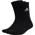 adidas Unisex Socken, 3er Pack - Cushioned Crew, Logo, gepolstert, einfarbig Schwarz 37-39