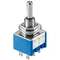 Miniatur-Kippschalter, 2 x um, 6 A/125 V oder 3 A/250 V, mit Mittelstellung